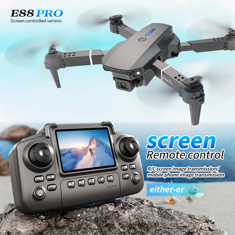 Drone Controller Screen - โดรนรุ่น Professional E88 PRO พร้อมหน้าจอ กล้อง