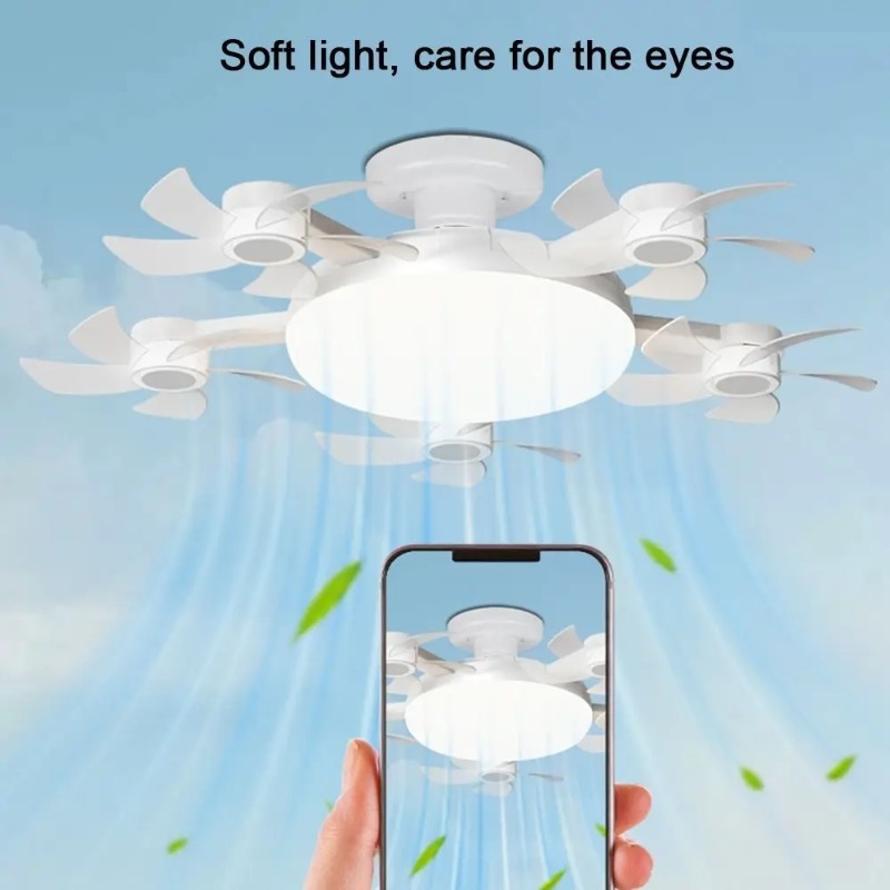 Drone Beacon Light - โคมไฟพัดลมเพดาน LED ดีไซน์สร้างสรรค์แบบโดรน ประหยัดพลังงาน เงียบ ความเร็วสูง