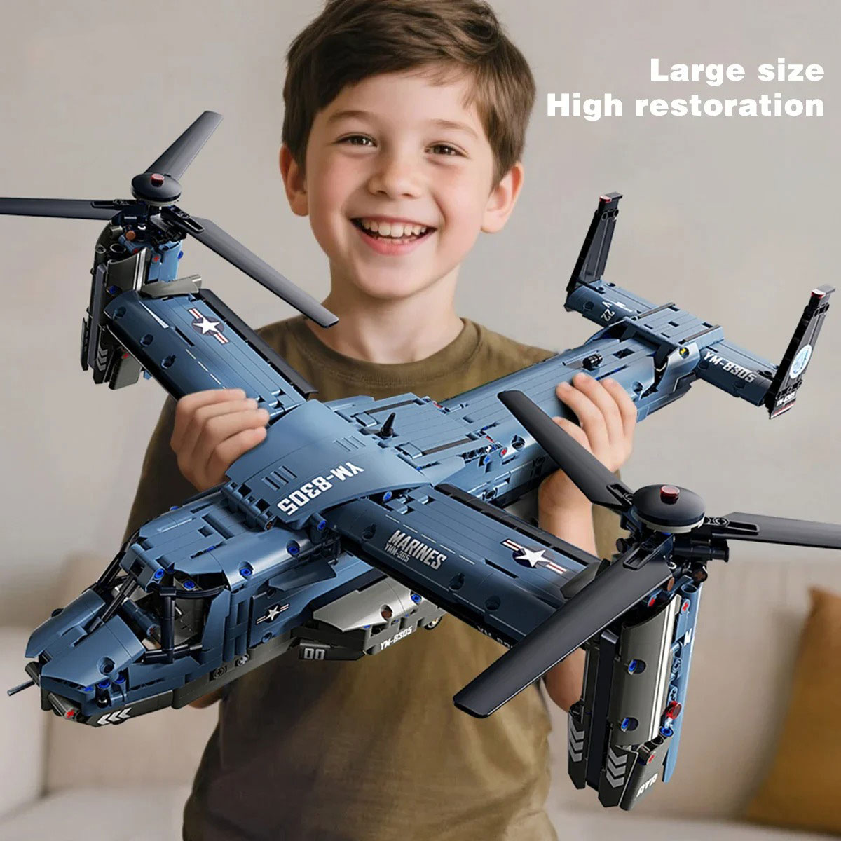 Jjrc Drone X12 - ชุดตัวต่อเครื่องบิน V-22 Osprey แบบ Tiltrotor ขนาดใหญ่