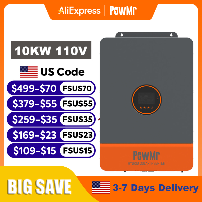 PowMr อินเวอร์เตอร์แบบแยกเฟส 1 - Drone Solar Charger บทวิจารณ์และราคา